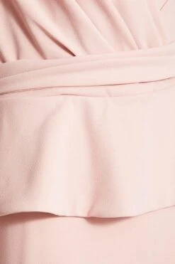 Nude Wrap Peplum Maxi Dress -Glamourista 00100018179 ZS