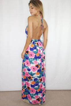 Blue Chiffon Maxi Dress -Glamourista 00100020965 XB