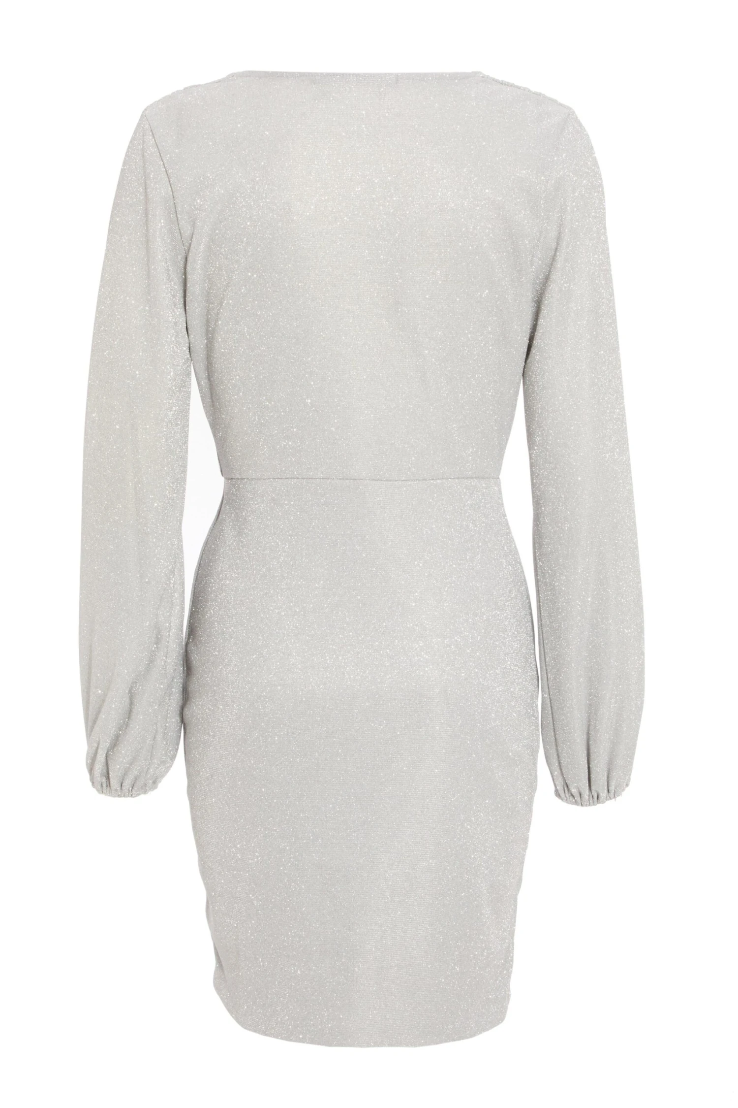 Silver Ruched Bodycon Dress 5 Silver Ruched Bodycon Dress - Image 5