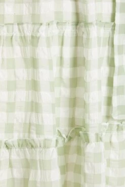 Sage Gingham Wrap Skater Dress -Glamourista 00100029429 ZS