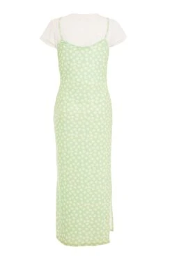 Petite Sage Floral Bodycon Midi Dress 10 Petite Sage Floral Bodycon Midi Dress -Glamourista 00100030439 ZB