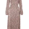 Pink Animal Print Midi Dress