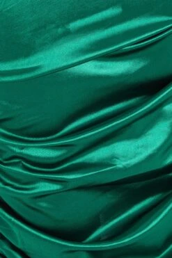 Green Satin Bodycon Midi Dress -Glamourista 00100031832 ZS