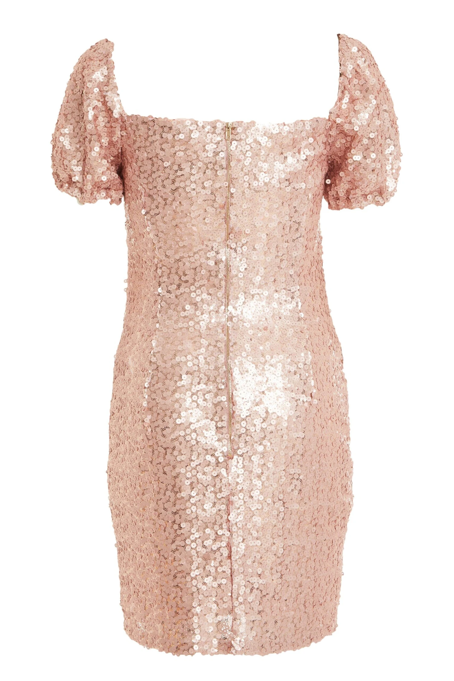 Pink Sequin Puff Sleeve Dress 5 Pink Sequin Puff Sleeve Dress - Image 5