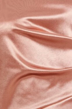 Rose Gold Satin One Shoulder Midi Dress -Glamourista 00100032397 ZS