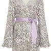Multicoloured Sequin Wrap Dress
