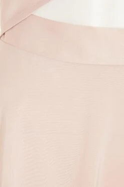 Pink Satin Cut Out Skater Dress -Glamourista 00100033145 ZS