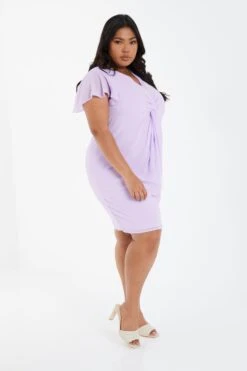 Curve Lilac Knot Front Dress -Glamourista 00100033185 XS