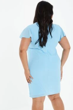 Curve Blue Knot Front Dress -Glamourista 00100033187 XB