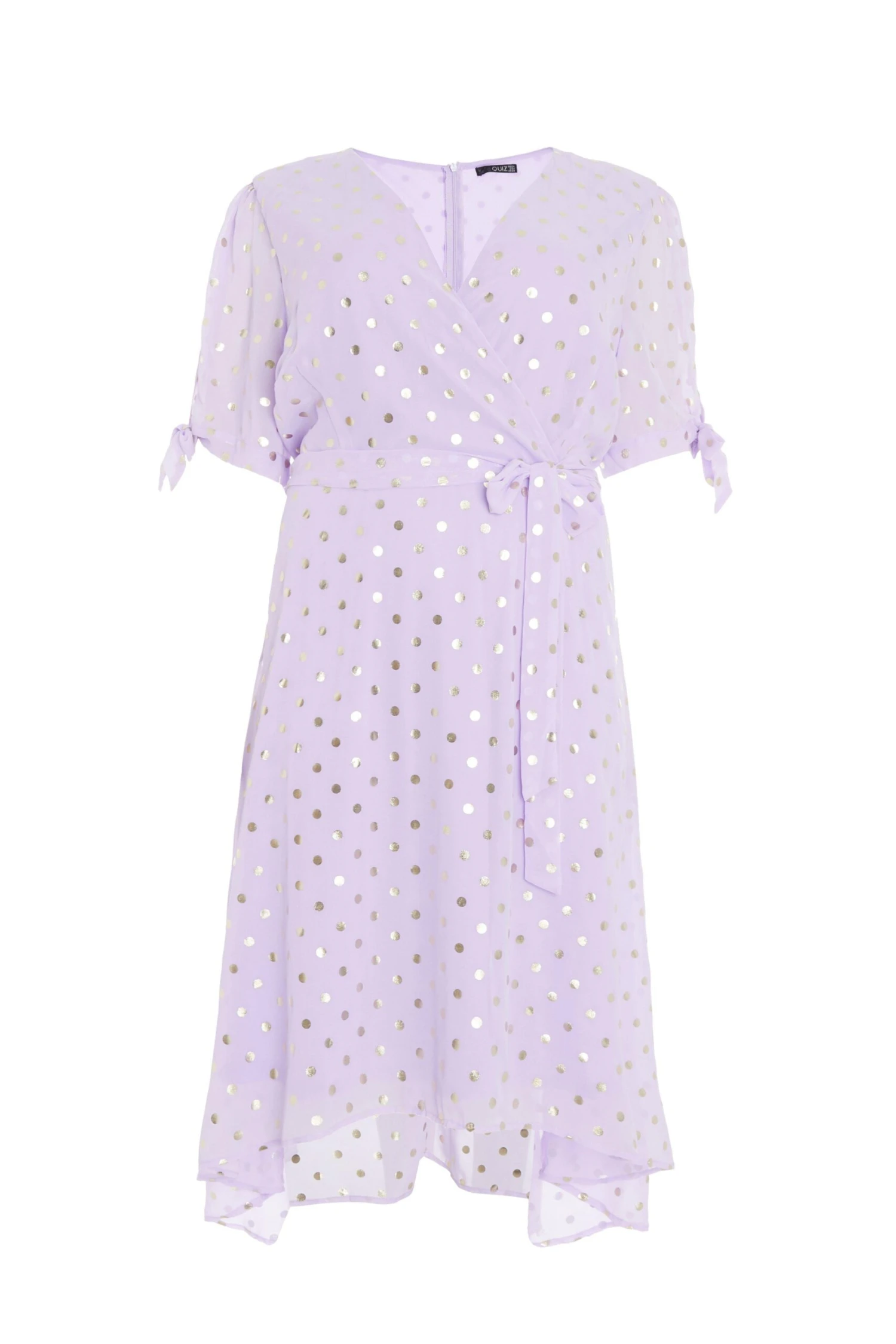 Curve Lilac Spot Print Midi Dress 1 Curve Lilac Spot Print Midi Dress