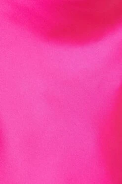 Hot Pink Satin Slip Midi Dress -Glamourista 00100033377 ZS