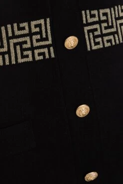 Black Geometric Knitted Mini Dress -Glamourista 00100034801 ZS