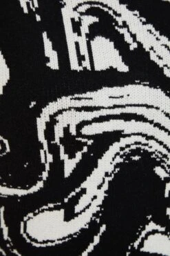 Black Marble Print Mini Jumper Dress -Glamourista 00100034803 ZS