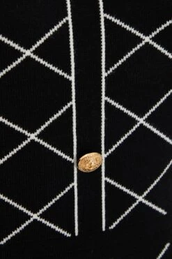 Black Light Knit Geometric Mini Dress -Glamourista 00100034815 ZS