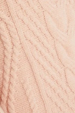 Pink Roll Neck Knitted Mini Jumper Dress -Glamourista 00100034911 ZS