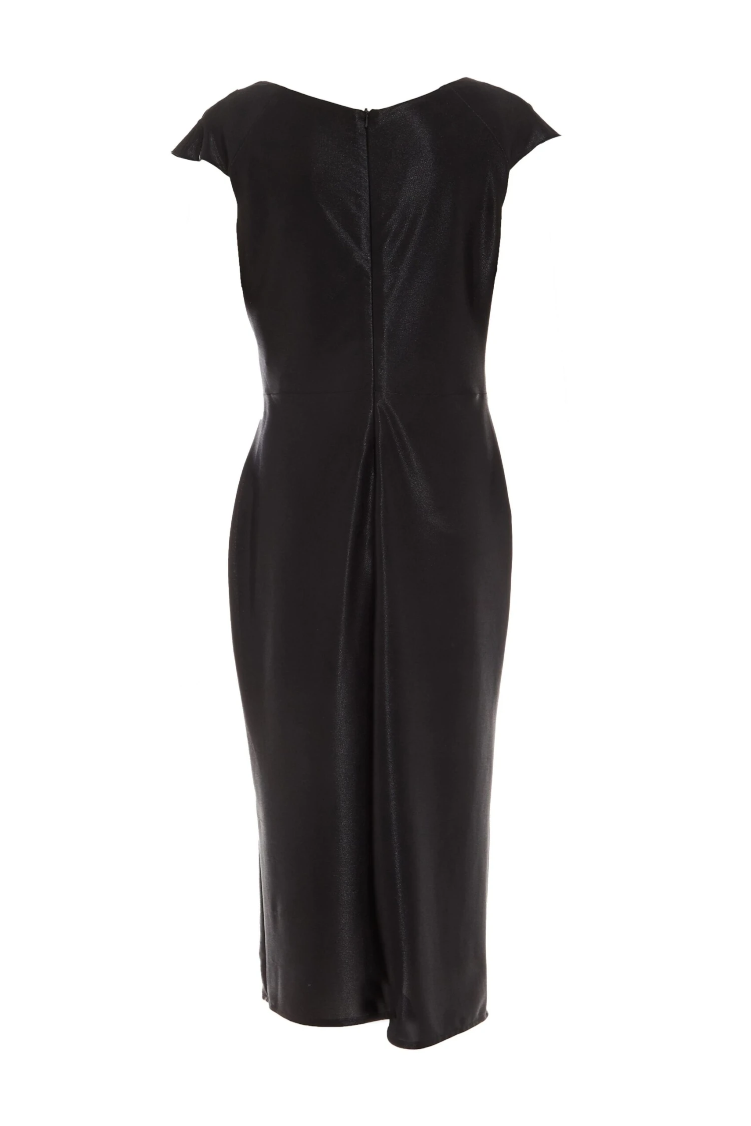Black Ruched Midi Dress 5 Black Ruched Midi Dress - Image 5