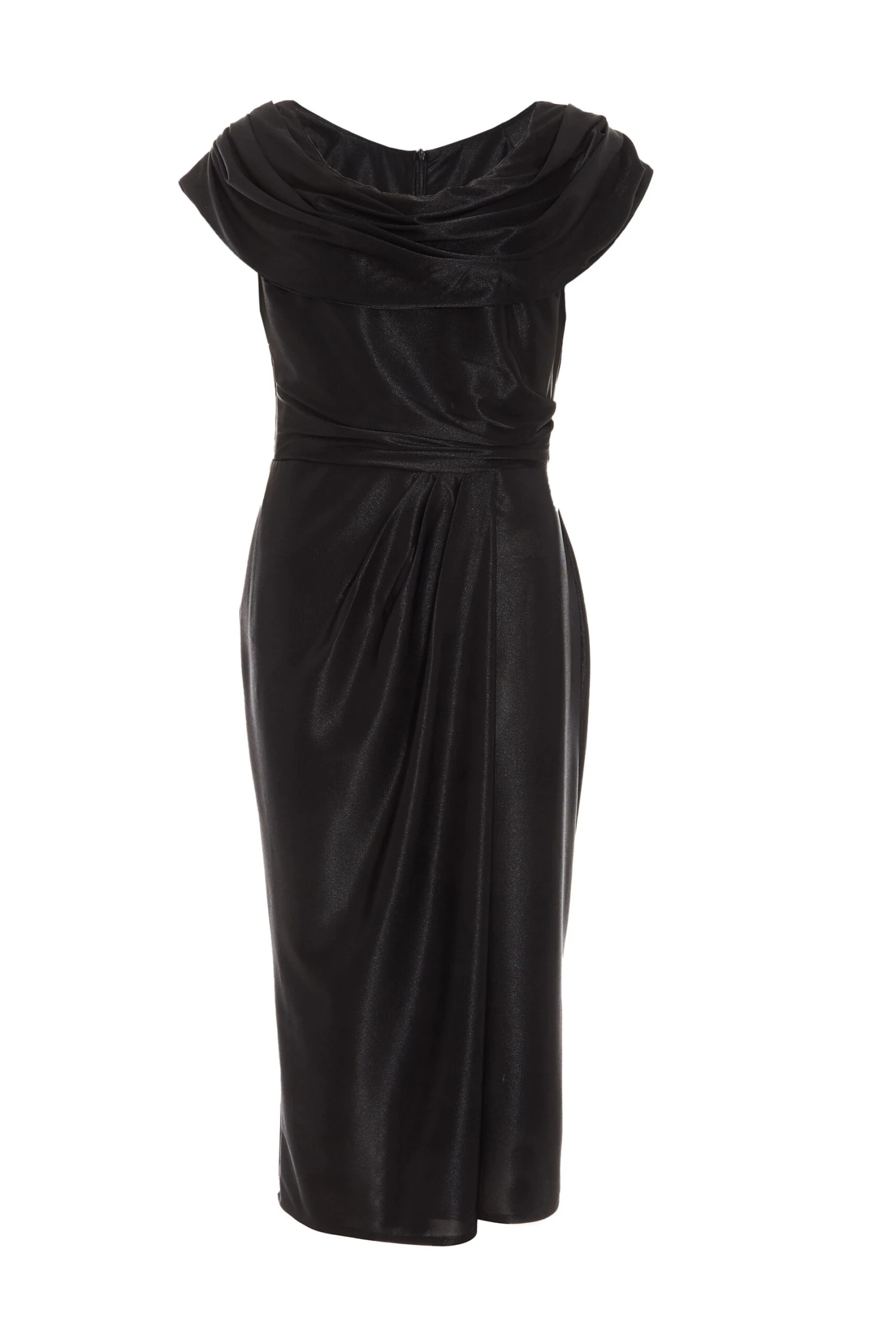 Black Ruched Midi Dress 1 Black Ruched Midi Dress