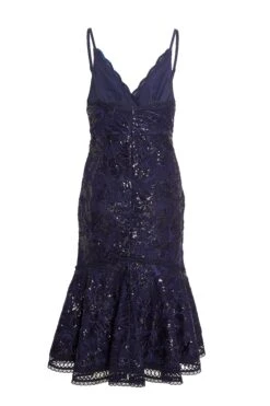 Navy Sequin Lace Midi Dress -Glamourista 00100034965 ZB