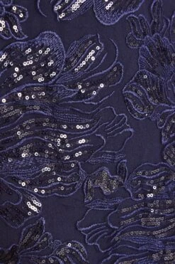 Navy Sequin Lace Midi Dress -Glamourista 00100034965 ZS