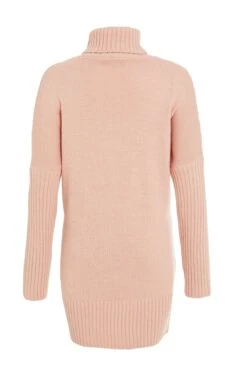Pink Knitted Pearl Mini Jumper Dress -Glamourista 00100034982 ZB