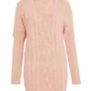 Pink Knitted Pearl Mini Jumper Dress