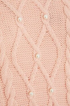 Pink Knitted Pearl Mini Jumper Dress -Glamourista 00100034982 ZS