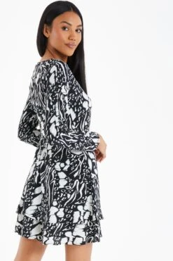 Black Animal Print Mini Dress -Glamourista 00100035021 XB