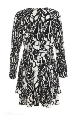 Black Animal Print Mini Dress -Glamourista 00100035021 ZB