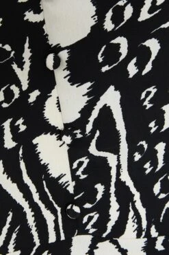 Black Animal Print Midi Dress -Glamourista 00100035022 ZS