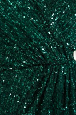 Green Sequin Batwing Maxi Dress -Glamourista 00100035142 ZS