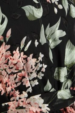 Black Floral Tiered Skater Dress 11 Black Floral Tiered Skater Dress -Glamourista 00100035157 ZS