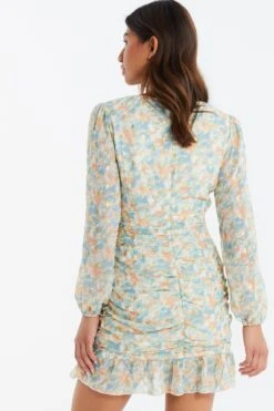 Multicoloured Floral Bodycon Mini Dress -Glamourista 00100035162 XB