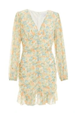 Multicoloured Floral Bodycon Mini Dress