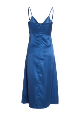 Navy Satin Cut Out Midi Dress 10 Navy Satin Cut Out Midi Dress -Glamourista 00100035219 ZB