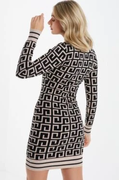 Stone Geometric Mini Jumper Dress -Glamourista 00100035238 XB