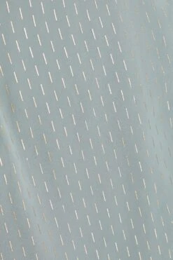 Grey Metallic Stripe Chiffon Midi Dress -Glamourista 00100035252 ZS