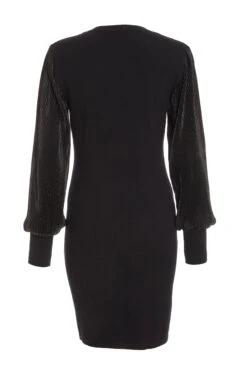 Black Light Knit Bodycon Mini Dress -Glamourista 00100035258 ZB