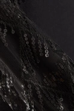 Black Knitted Embellished Mini Dress -Glamourista 00100035261 ZS