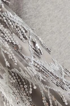 Grey Knitted Embellished Mini Dress -Glamourista 00100035262 ZS