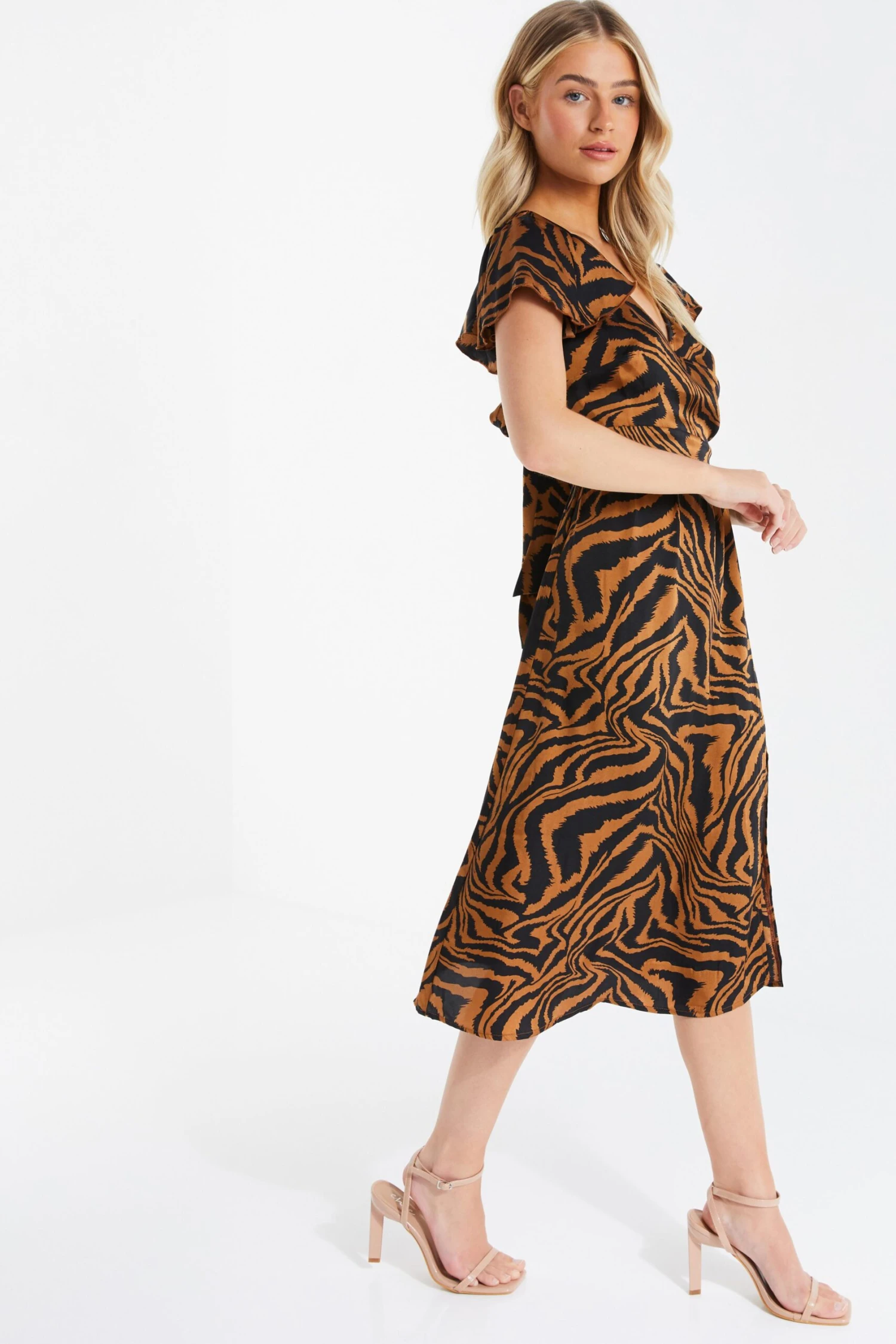 Petite Rust Animal Print Midi Dress 4 Petite Rust Animal Print Midi Dress - Image 4