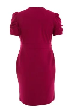 Curve Purple Diamante Buckle Midi Dress -Glamourista 00100035425 ZB