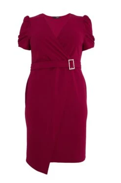 Curve Purple Diamante Buckle Midi Dress