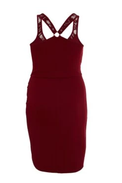 Curve Berry Lace Midi Dress -Glamourista 00100035429 ZB