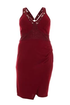 Curve Berry Lace Midi Dress