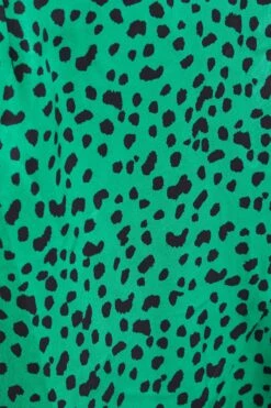 Green Animal Print Wrap Midi Dress -Glamourista 00100035493 ZS