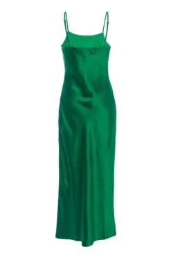 Green Satin Midi Dress -Glamourista 00100035495 ZB