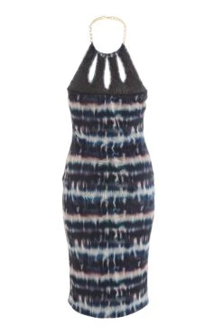 Petite Stone Marble Print Mesh Midi Dress -Glamourista 00100035640 ZB