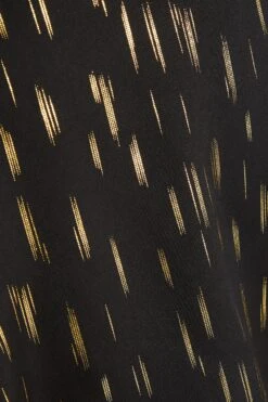 Petite Black Metallic Stripe Skater Dress -Glamourista 00100035651 ZS