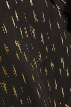 Black Metallic Stripe Midi Dress -Glamourista 00100035652 ZS