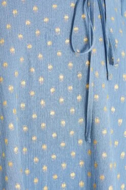 Blue Polka Dot Foil Mini Dress -Glamourista 00100035707 ZS